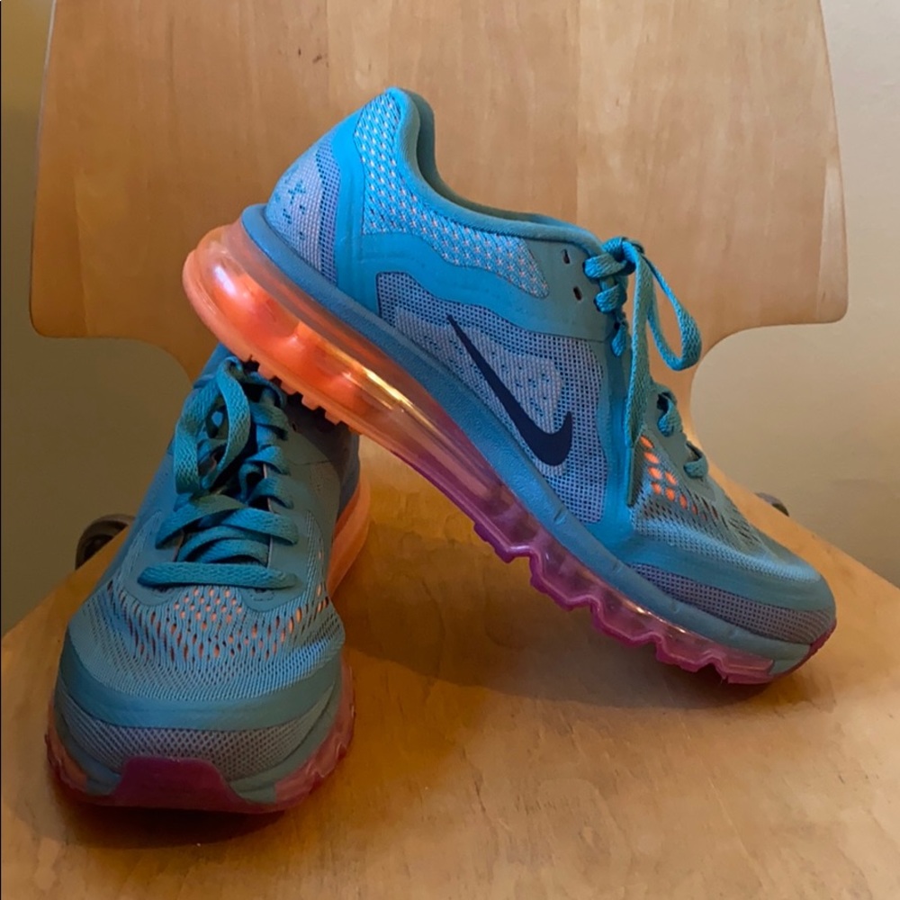 Nike AirMax teal orange 8 excellent condition